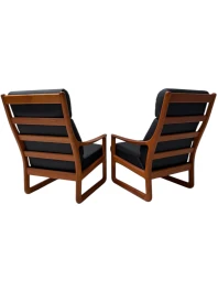 Mid-Century Modern Chairs and Hocker by Johannes Andersen for Silkeborg, 1960s